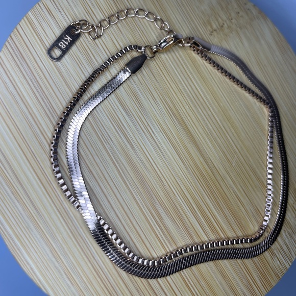 ✨Clara 18K Rose Gold Titanium Steel Snake Anklet Bracelet 3mm - Picture 3 of 10